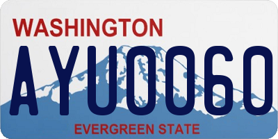 WA license plate AYU0060
