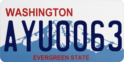WA license plate AYU0063