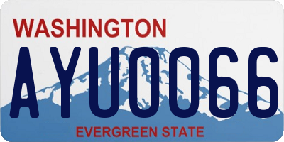 WA license plate AYU0066