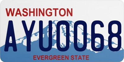 WA license plate AYU0068