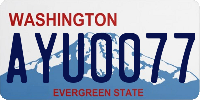 WA license plate AYU0077