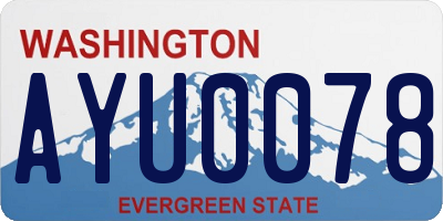 WA license plate AYU0078