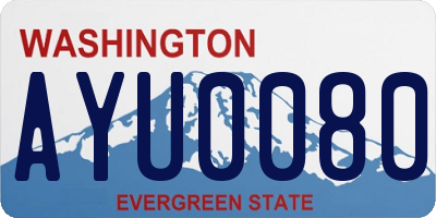 WA license plate AYU0080