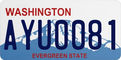 WA license plate AYU0081