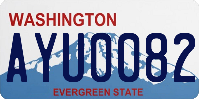 WA license plate AYU0082