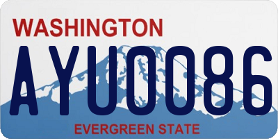WA license plate AYU0086