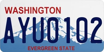 WA license plate AYU0102