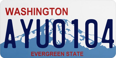 WA license plate AYU0104