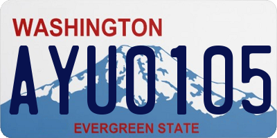 WA license plate AYU0105