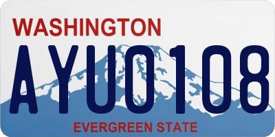 WA license plate AYU0108