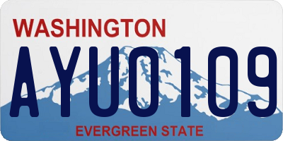 WA license plate AYU0109