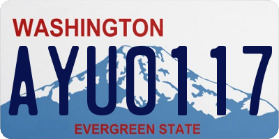 WA license plate AYU0117