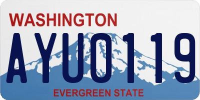 WA license plate AYU0119
