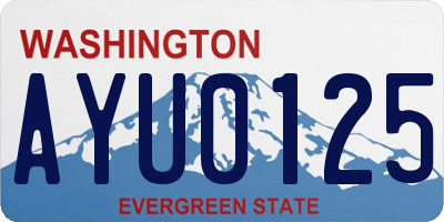 WA license plate AYU0125