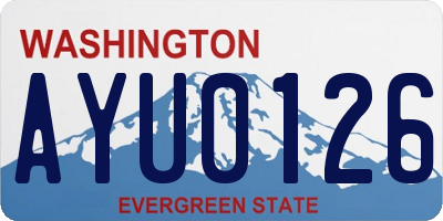 WA license plate AYU0126