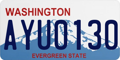 WA license plate AYU0130