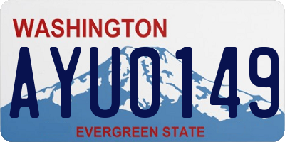 WA license plate AYU0149