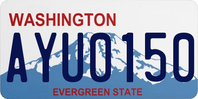 WA license plate AYU0150