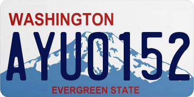 WA license plate AYU0152