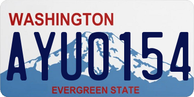 WA license plate AYU0154