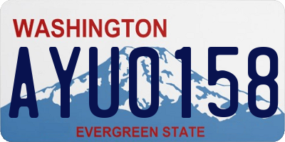 WA license plate AYU0158