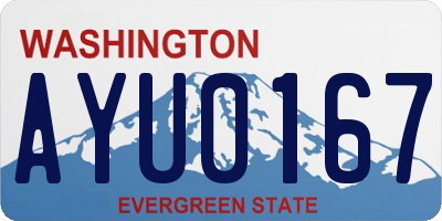WA license plate AYU0167