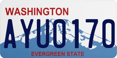 WA license plate AYU0170