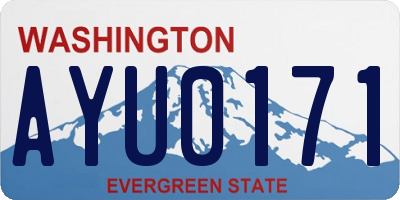 WA license plate AYU0171
