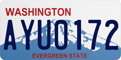 WA license plate AYU0172