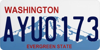 WA license plate AYU0173
