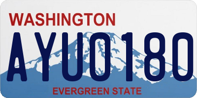WA license plate AYU0180