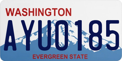 WA license plate AYU0185