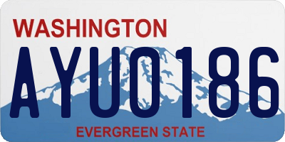 WA license plate AYU0186