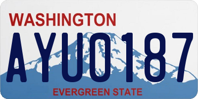 WA license plate AYU0187