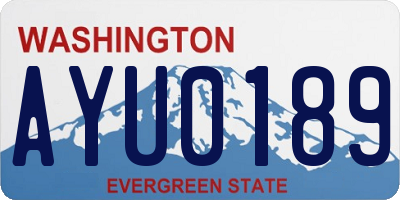 WA license plate AYU0189