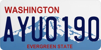 WA license plate AYU0190