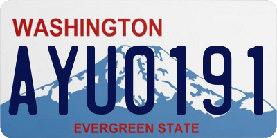 WA license plate AYU0191
