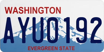 WA license plate AYU0192