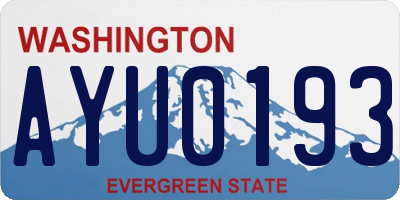 WA license plate AYU0193
