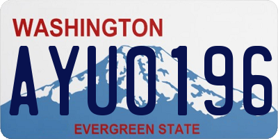 WA license plate AYU0196