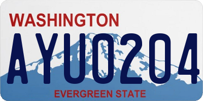 WA license plate AYU0204