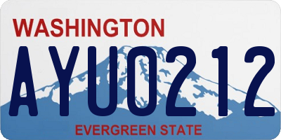 WA license plate AYU0212