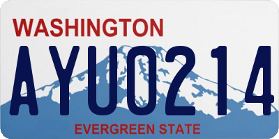 WA license plate AYU0214
