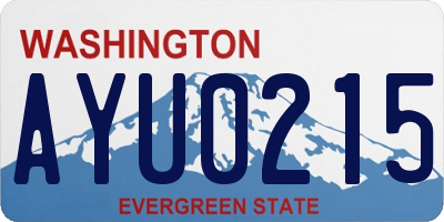 WA license plate AYU0215