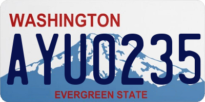 WA license plate AYU0235