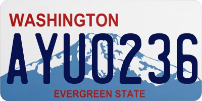 WA license plate AYU0236
