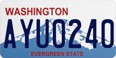 WA license plate AYU0240