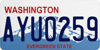 WA license plate AYU0259