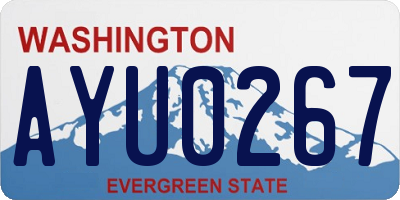 WA license plate AYU0267