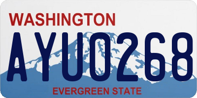 WA license plate AYU0268